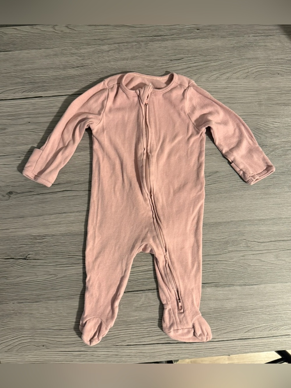 Cloud Island Light Peach colored Sleeper 2 Way Zip Top Snap Size: 3-6 months